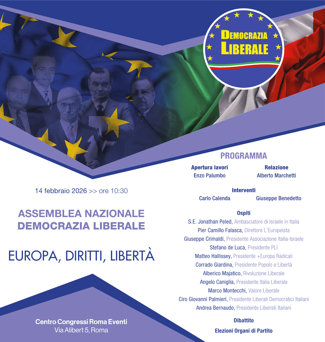 PALUMBO – INTERVENTO DI APERTURA ALL’ASSEMBLEA NAZIONALE DI DEMOCRAZIA LIBERALE – 14.02.2026